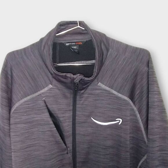 North End Sport Mens‎ Sz XXL Bonded Fleece Jacket Gray Black Sports Activewear - Picture 8 of 11